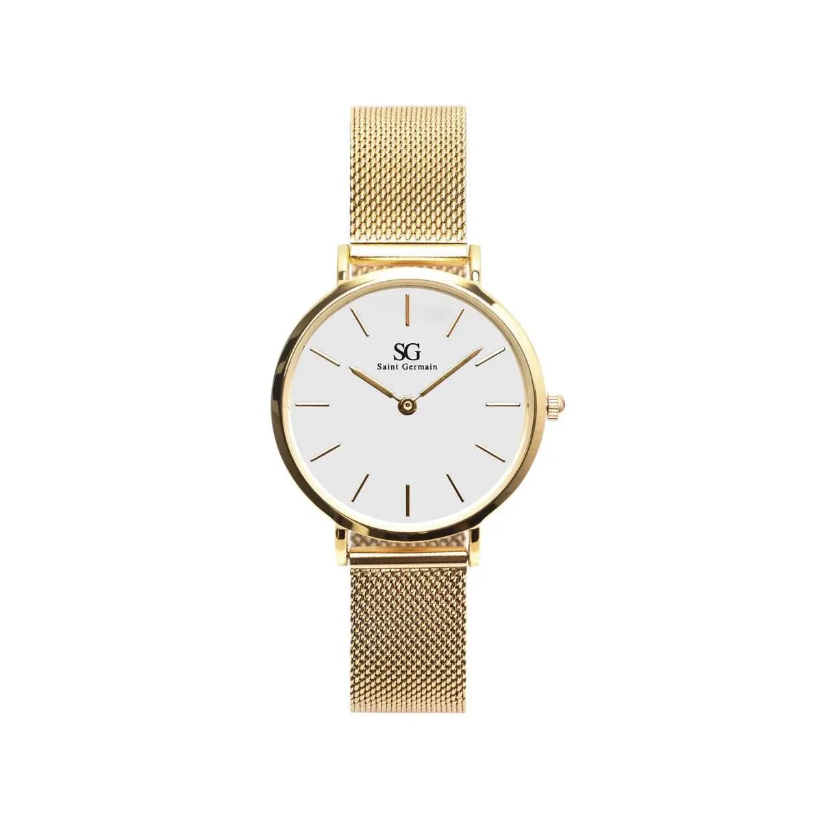 Relógio Feminino Dourado Saint Germain Chelsea Gold 32mm Fundo Branco