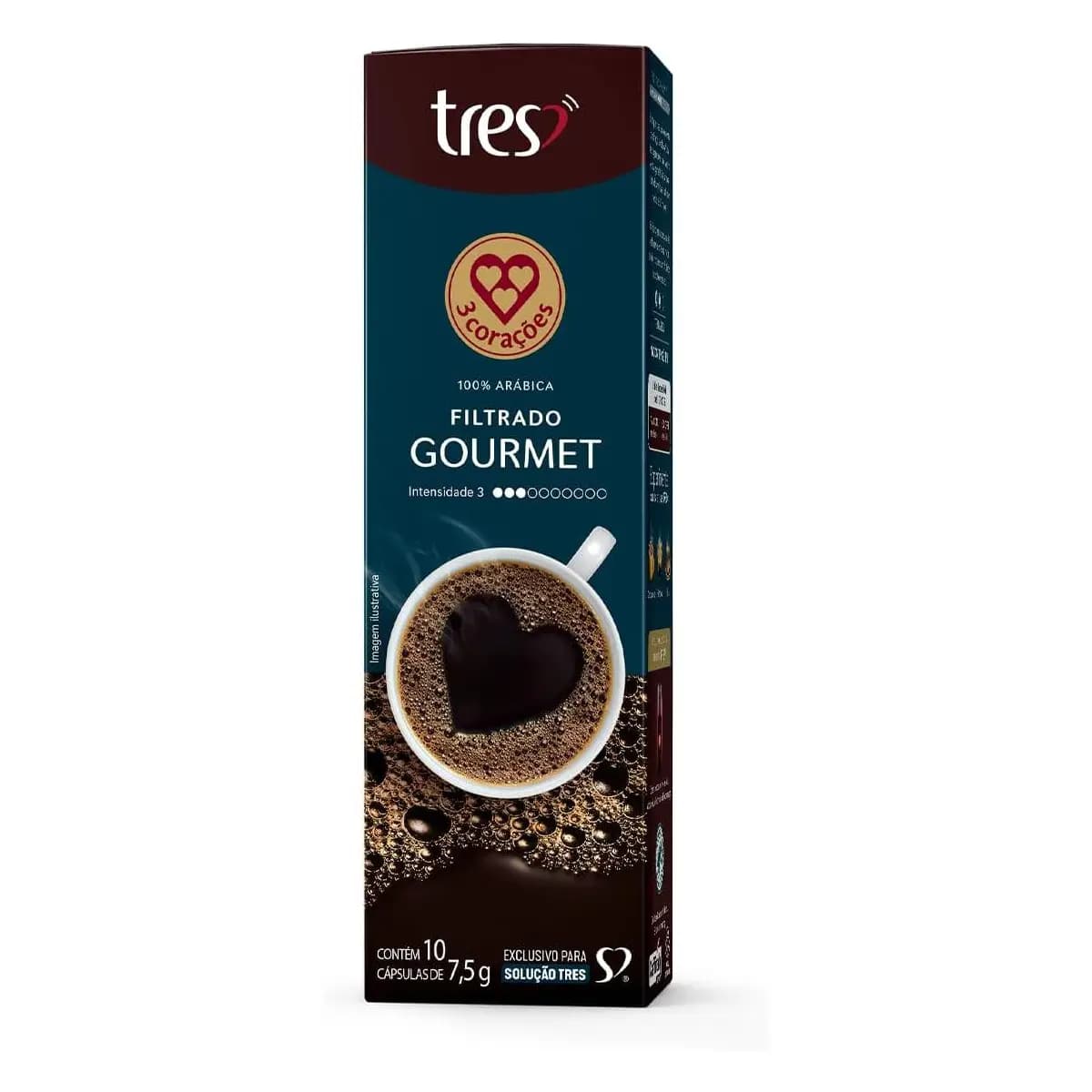 3 Corações Cápsula Café Filtrado Gourmet TRES - 10 unid